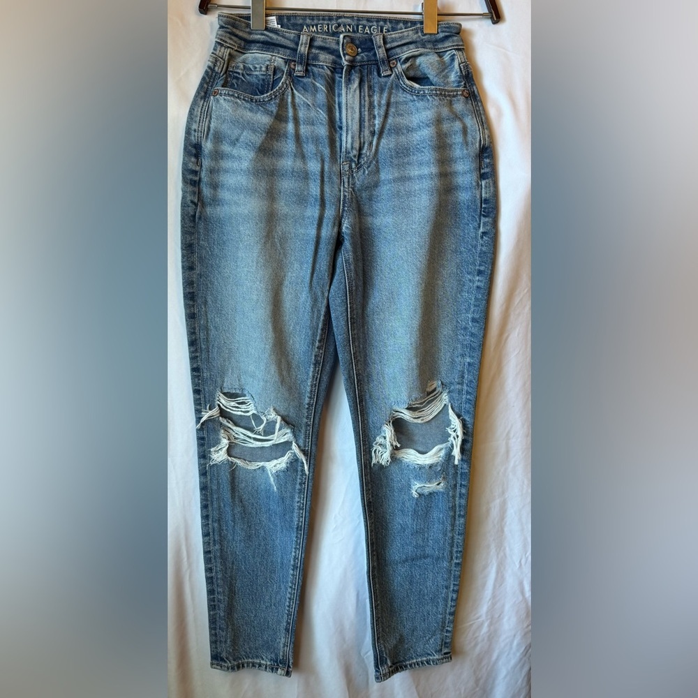 American Eagle Outfitters Ripped Blue Skinny Jeans
